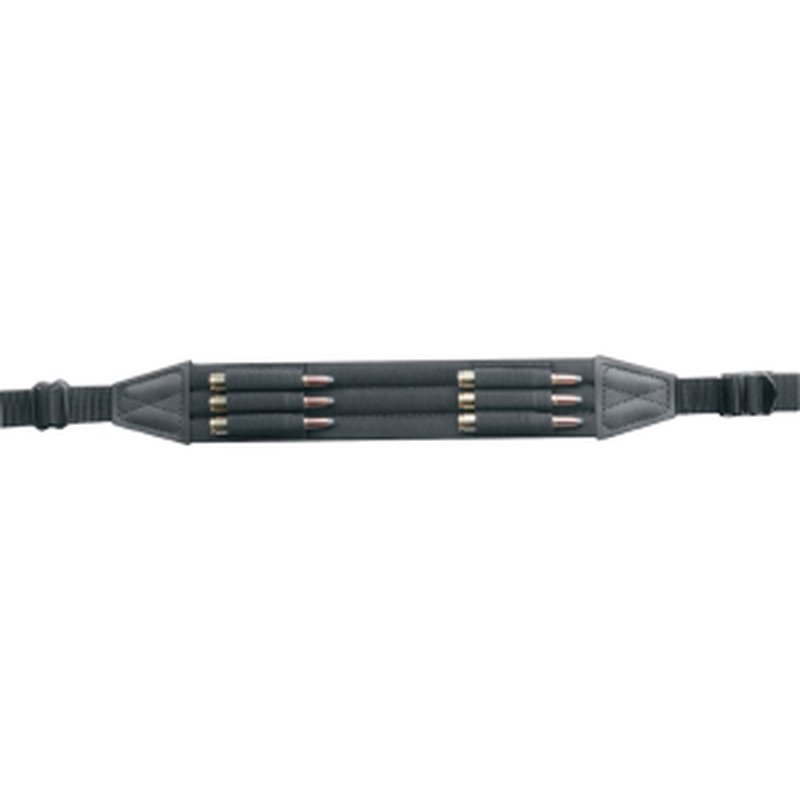 Butler Creek 26972 Ultra Padded Sling made of Black Nylon with 48" OAL, 1" W & 6 Cartridge Loops for Rifles