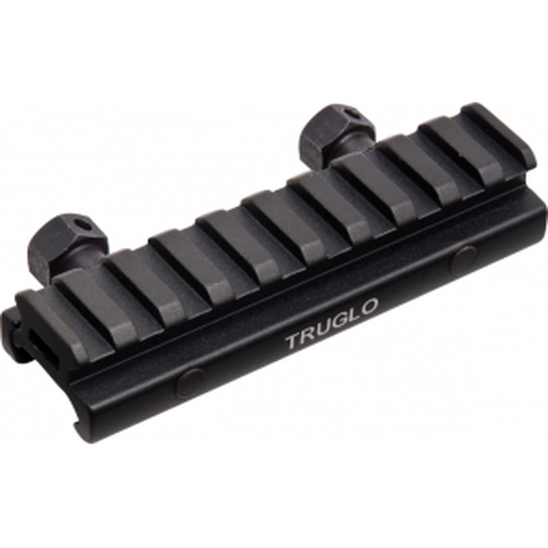 Truglo TG8970B Picatinny Riser Mount, Optics Base, 4" Length, 1/2" Rise, CNC-Machined Aluminum.