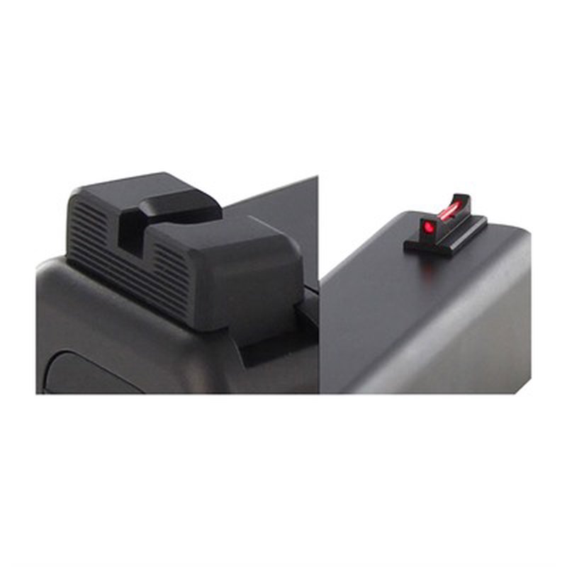 Dawson Precision Glock Gen 5 MOS Fixed Sights Set Black Rear + Fiber Optic Front
