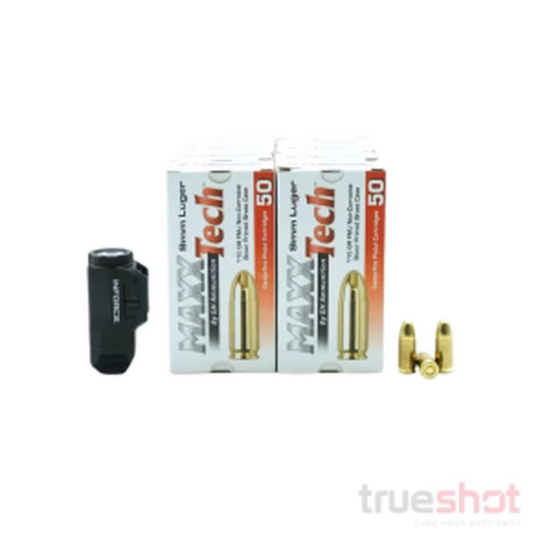 Inforce Wild1 Pistol Light Bundle with 9mm 115 Grain FMJ Ammo (500 Rounds)