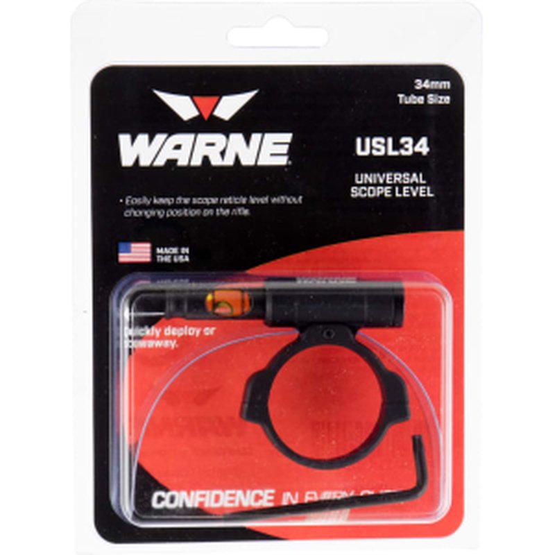 Warne USL34 Universal Scope Level 34mm Tube Diameter Universal Aluminum Black