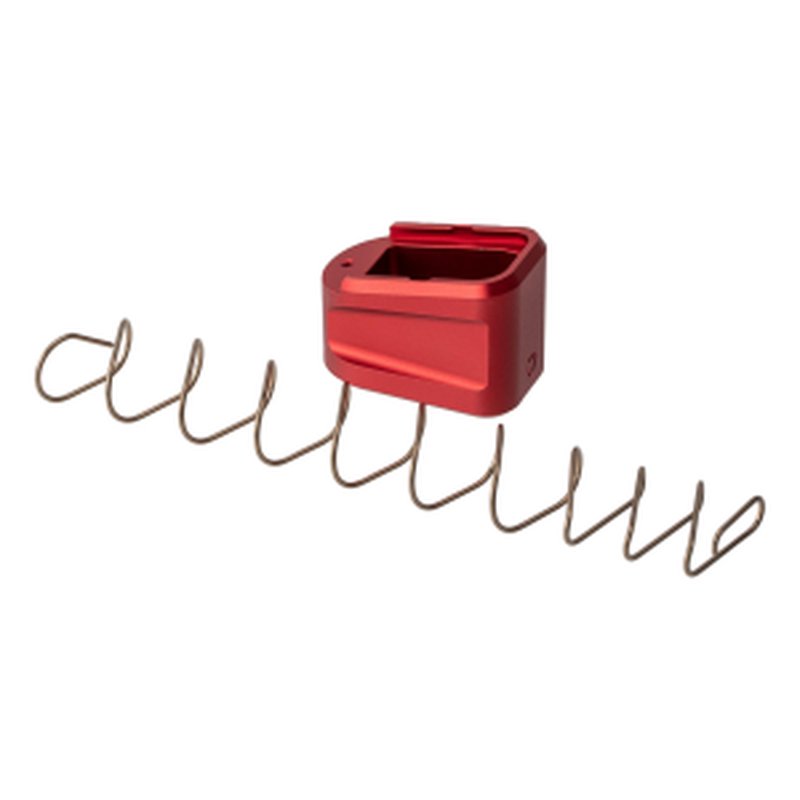 Strike Industries Aluminum Extended Magazine Plate Fits Glock G19 - Red