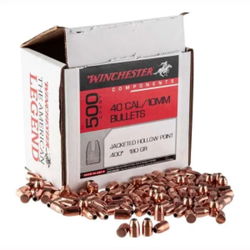 Winchester .40 S&W 180gr JHP Notched Reloading Bullets (500 BX)