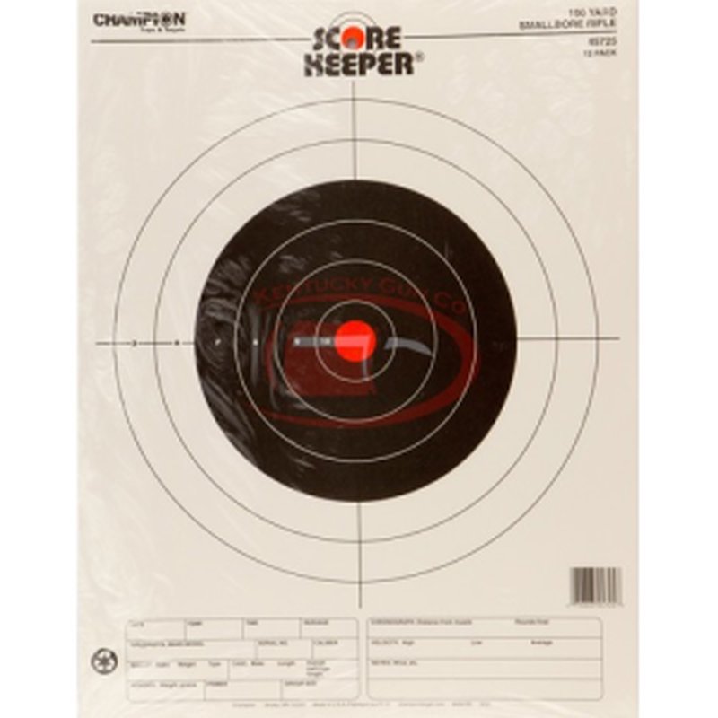 Champion CHM-45725 100 YD Small Bore Rifle Target/Scorekeeping 12-Pack
