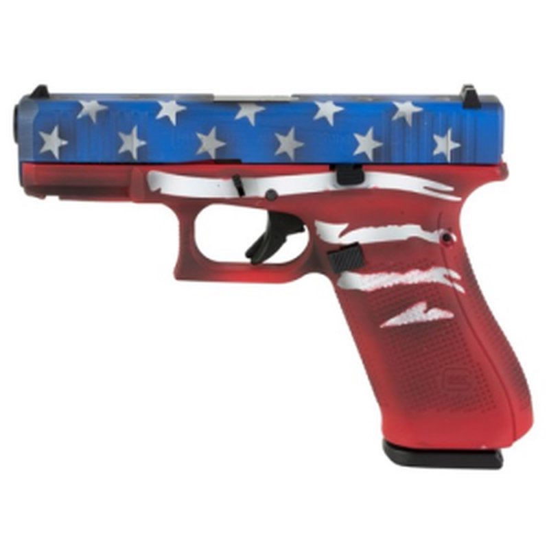 Glock G45 9mm Compact 4.02" 17rd Pistol — Red/White/Blue Flag Cerakote