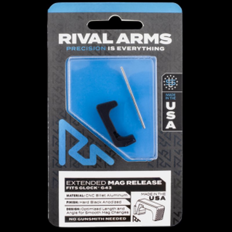 Rival Arms RA72G003A Extended Magazine Release Glock 43 Black Anodized