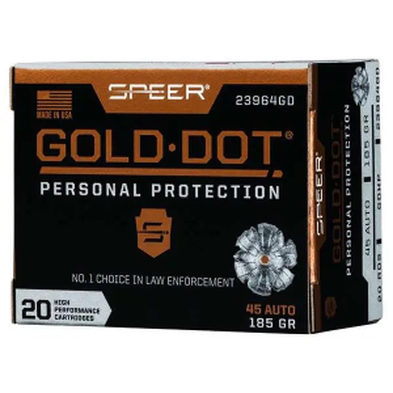 Speer Gold Dot Personal Protection 23964GD 45 ACP 185gr HP Ammunition