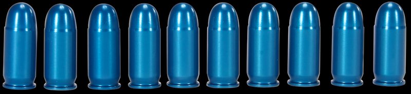 A-Zoom .380 ACP Snap Caps for Pistol Training Blue Aluminum CNC Machined 10-Pack