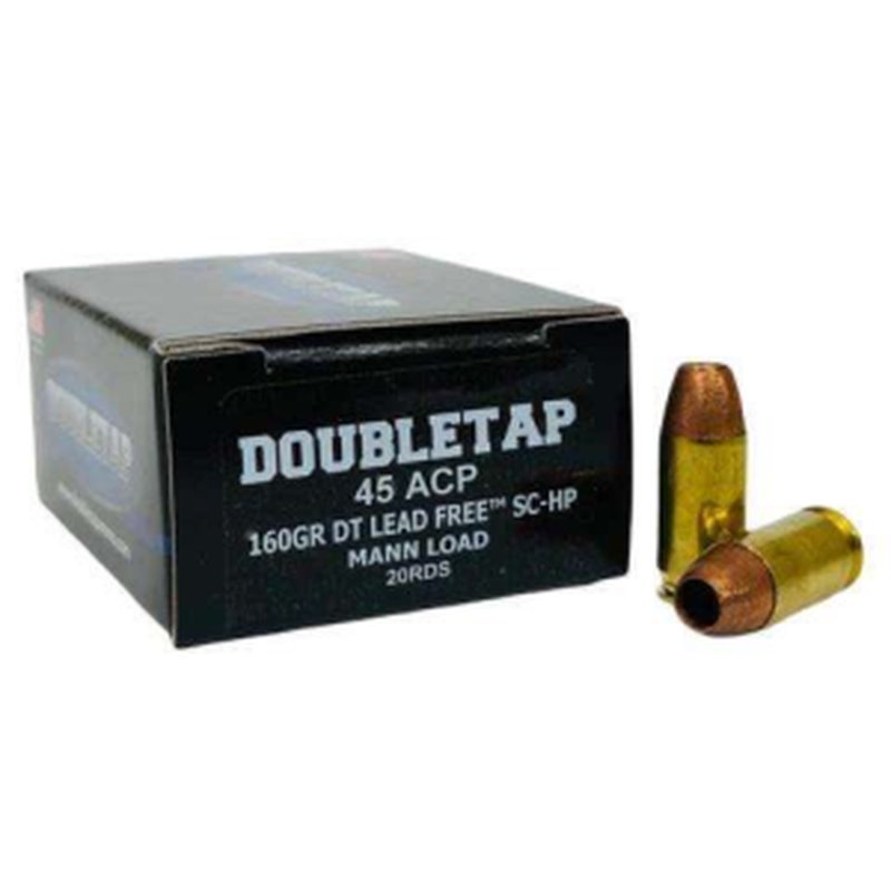 Doubletap Ammunition DTAP 45A160XM 45 ACP Pistol Ammunition 160 Grain Lead Free 20/50