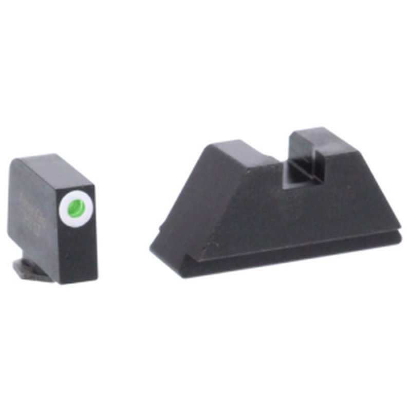 AmeriGlo GL-411 Sight Set for Glock 1-5 (Except 42/43) Green/White Outline