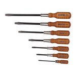Grace USA 7-Piece Wood Screwdriver Set (Square Handle, #2–#14)