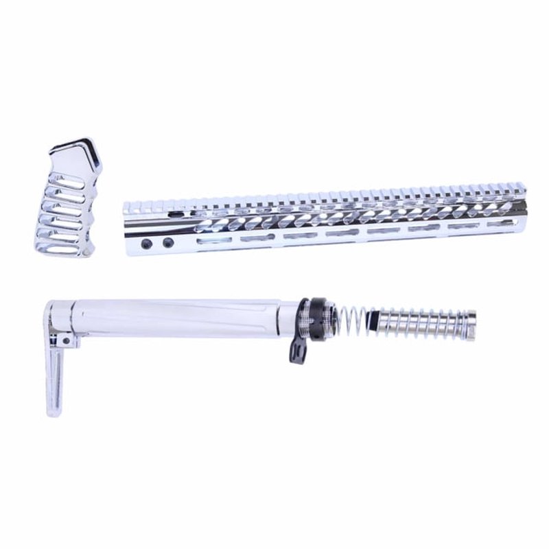 Guntec USA AR-15 Airlite Series Complete Furniture Set Chrome