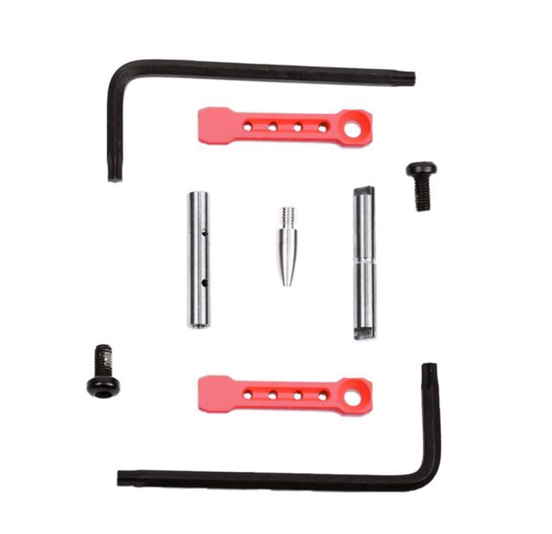 KNS Precision Non-Rotate Trigger/Hammer Pin Kit .154 Stainless Steel AR-15 M16 AR10 Gen ST (Red)