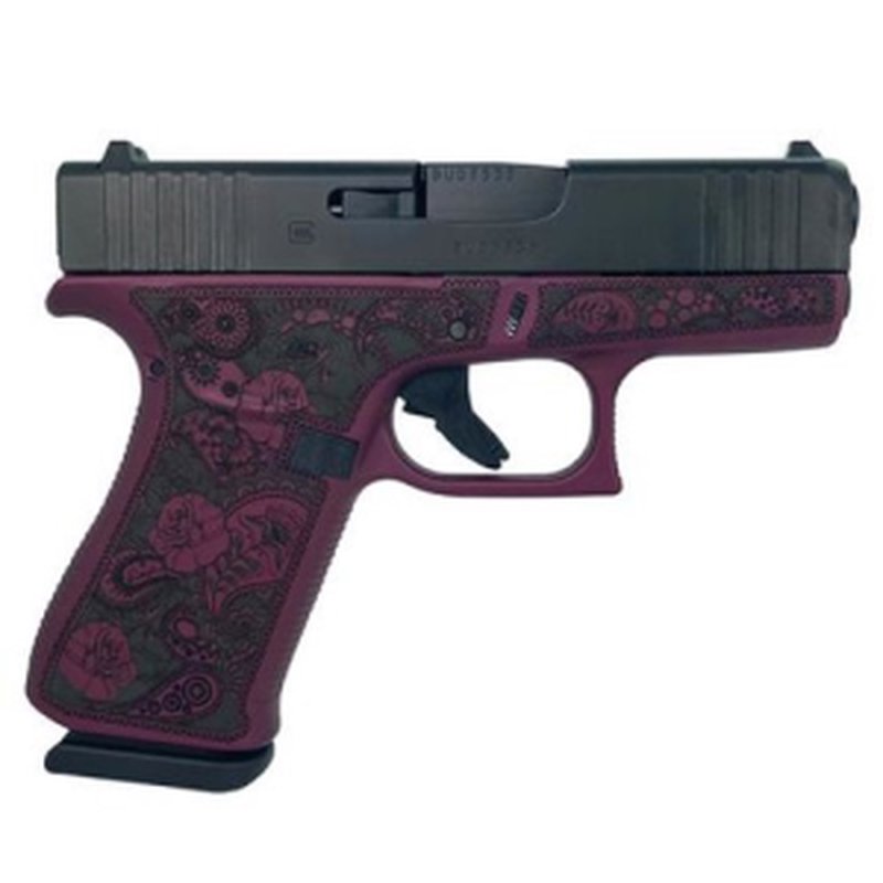 Glock G43X Pistol 9mm Engraved Black Cherry Paisley