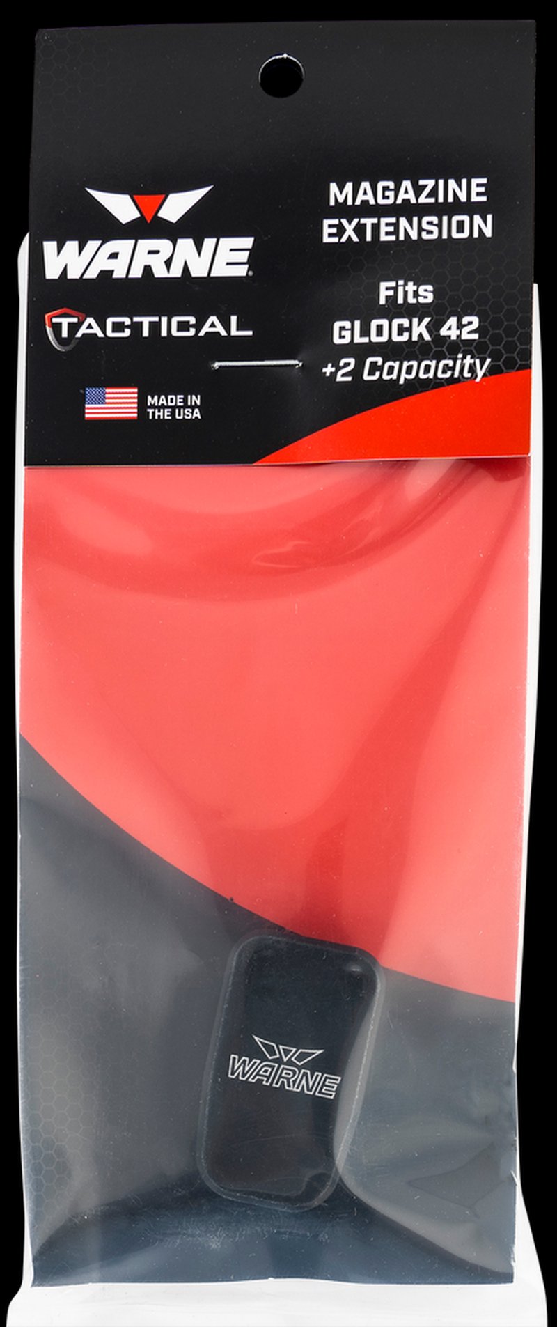 Warne MEG422BLK Glock 42 +2 Magazine Extension 6061-T6 Hardcoat Black