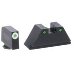 AmeriGlo GL-152 Optic Compatible XL Tritium Sight Set for Glock MOS (Green/White Front & Green/Black Rear) - Black
