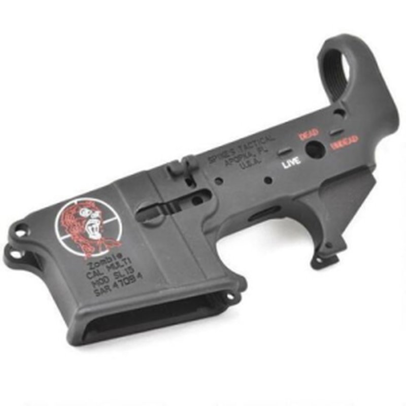 SPIKES TACTICAL ZOMBIE STRIPPED LOWER 5.56 BLK