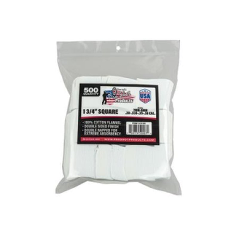 Pro Shot 7mm-.38 Cleaning Patches 1 3/4in Round Cotton 500 Count