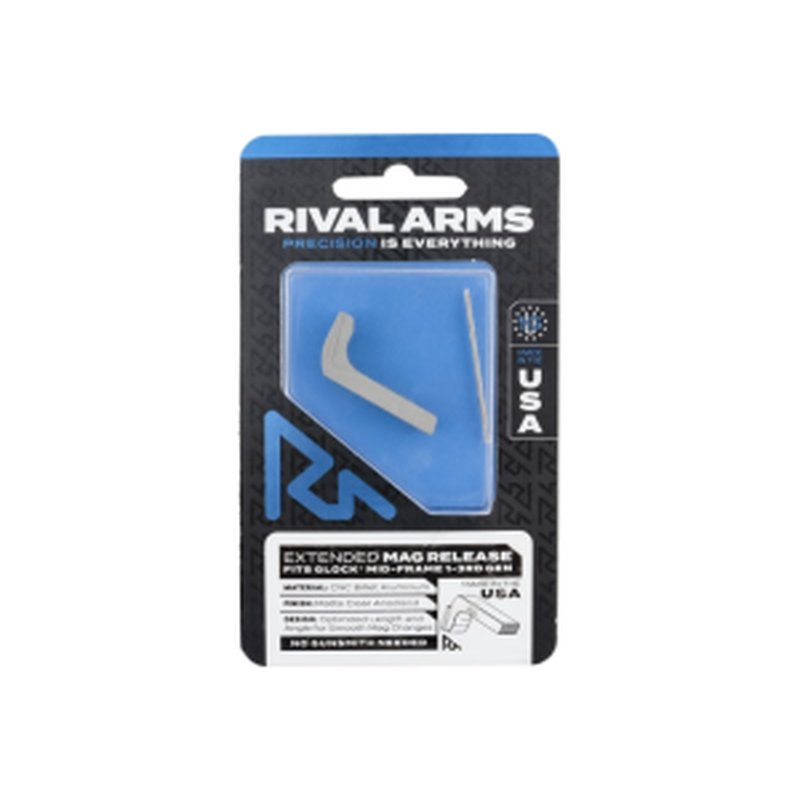Rival Arms RA72G001D extended mag release for Glock Gen1-3 aluminum stainless