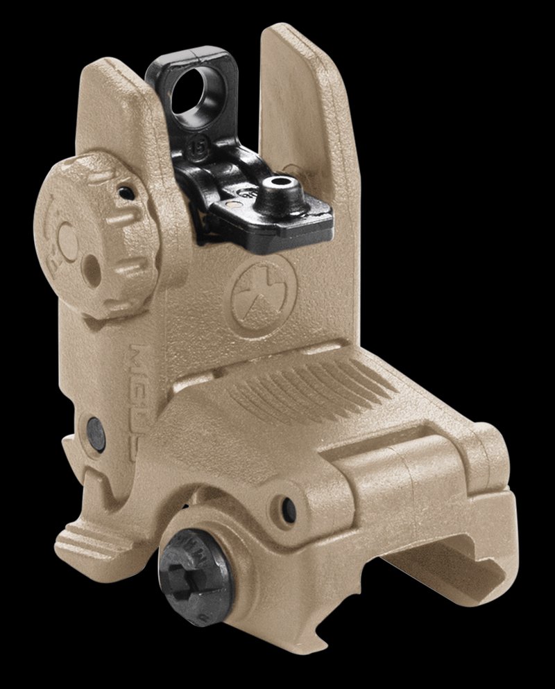 Magpul MBUS Rear Flip-Up Back-Up Sight Gen 2 Flat Dark Earth Picatinny Windage Adjustable