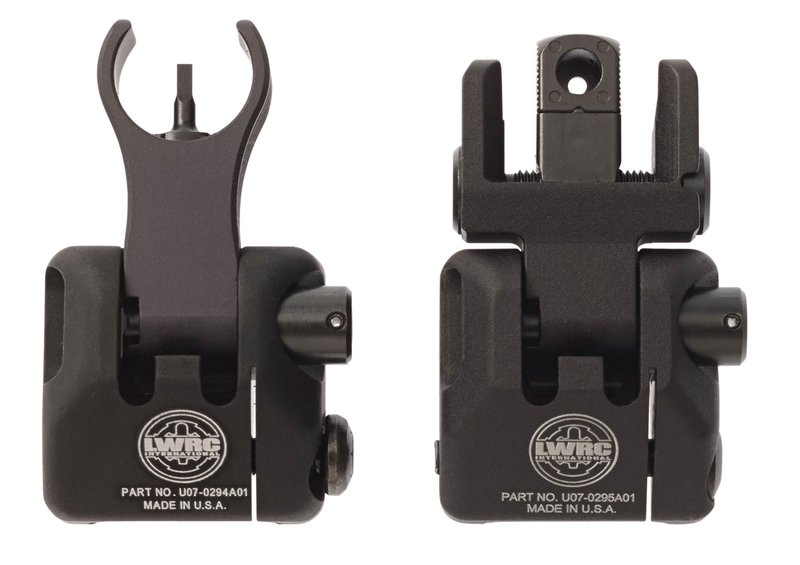 LWRC International Skirmish Back Up Iron Sights Set, Folding Front and Rear - 2000065A01
