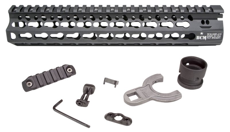 Bravo Company Mfg KeyMod 10\" Float Handguard, Black - KMRA10556BK