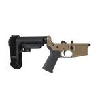 BC-15 | Complete Pistol Lower Assembly With Pistol Brace | Multi-Caliber (Black Anodized)-Flat Dark Earth
