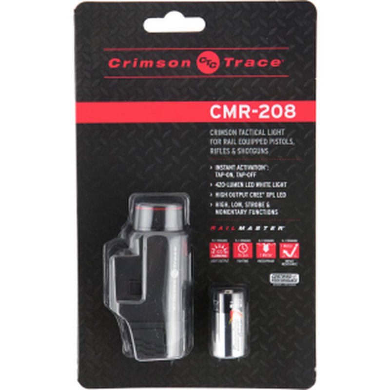 Crimson Trace CMR208S Rail Master Universal Tactical Light 420/110 Lumens CR123A Lithium (1) Black