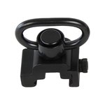 Bulldog Deluxe Push Button Swivel 1.25" Steel QD Rail Mount