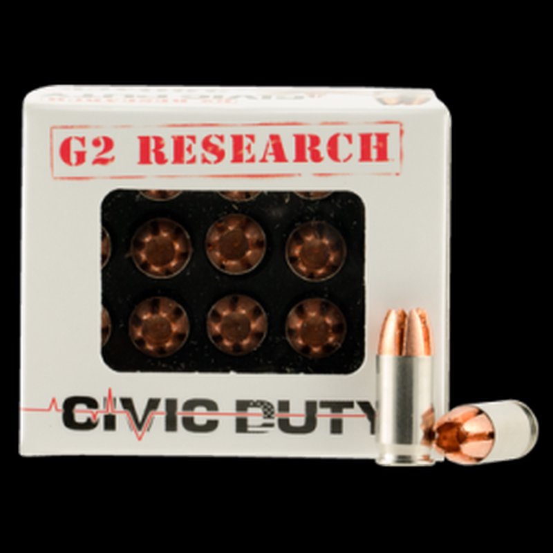 G2 Research G00621 Civic Duty 380 ACP 64 Grain Copper Expansion Ammo