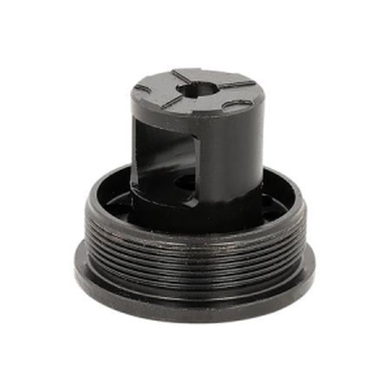 Advanced Armament Corp Flange Indexing Direct-Thread Adapter 1/2\"-28 tpi, Muzzle Brake Design, for 1-3/8\"-24 tpi Tubes