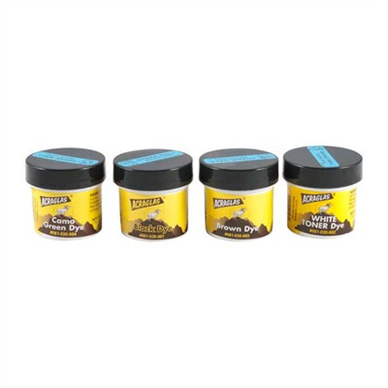 Brownells Acraglas Dyes Try-Pack Stock Bedding Epoxy Dyes (1 fl oz jars)
