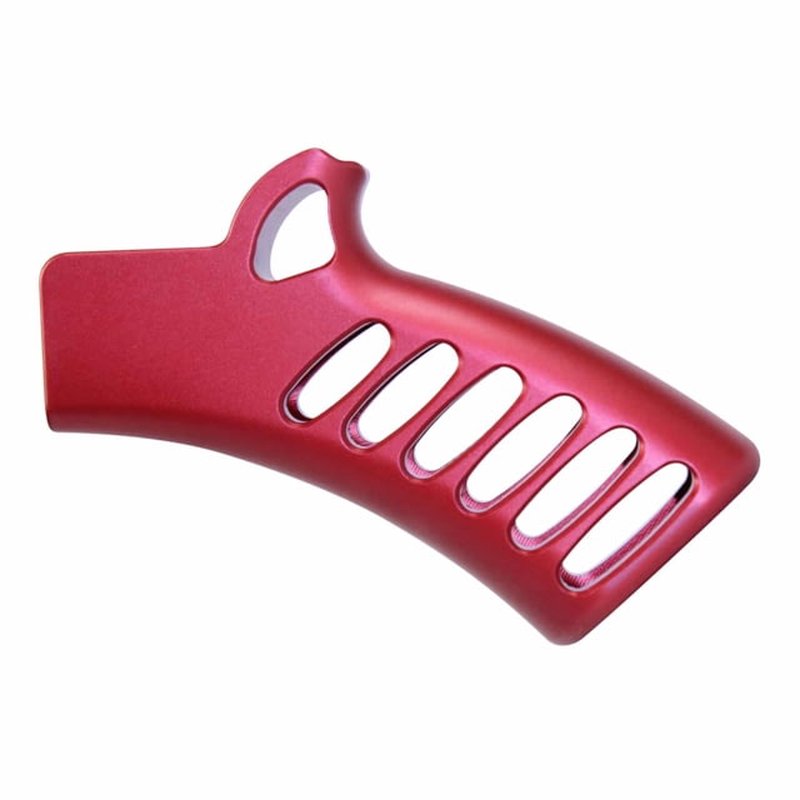 Guntec USA Ultralight Series Skeletonized Aluminum Featureless Grip Anodized Red