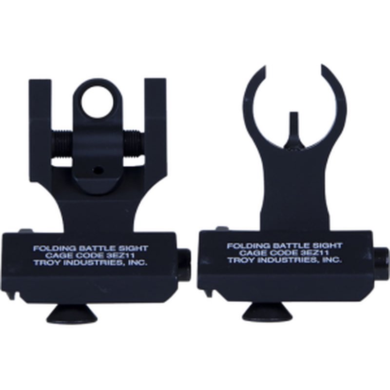 Troy Ind SSIG45SHRBT 45 Degree Folding Battle Sights HK Front and Round Rear Black