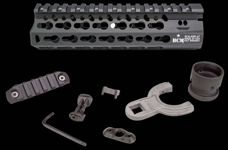 BCM KMRA7556BK KMR Alpha Handguard 7 KeyMod Aluminum Black Anodized AR-15