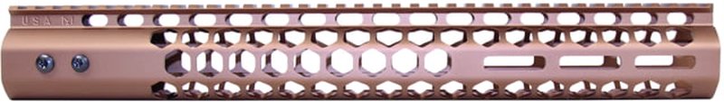 Guntec USA Honeycomb M-LOK Free Floating Handguard With Monolithic Top Rail 15in Anodized Bronze