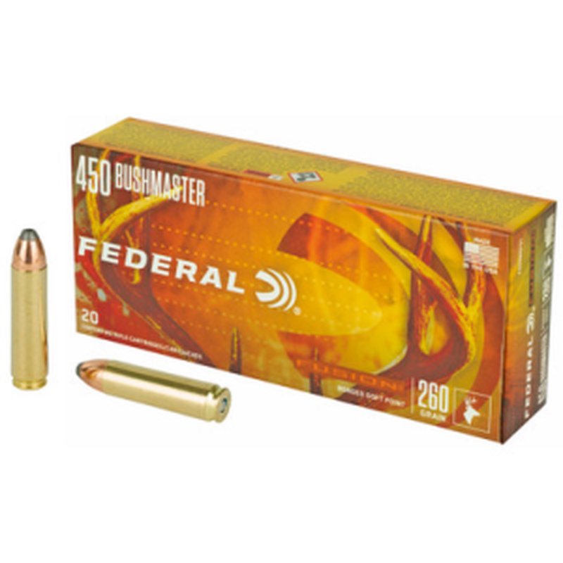 Federal Fusion 450 Bushmaster Soft Point 260 Grain Rifle Ammo
