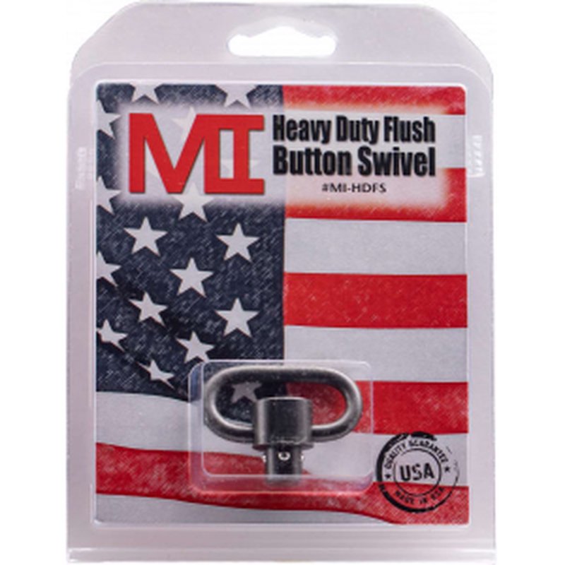 Midwest Industries MIHDFS Heavy-Duty Flush Swivel 1.25" Quick Detach/Push Button Black Manganese Phosphate Steel