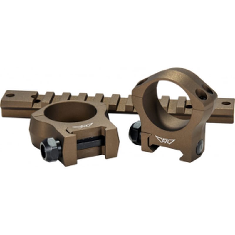 Warne 7201BB Mountain Tech Scope Ring Set Fixed For Rifle Maxima/Weaver/Picatinny Medium 1" Tube Burnt Bronze Cerakote Aluminum