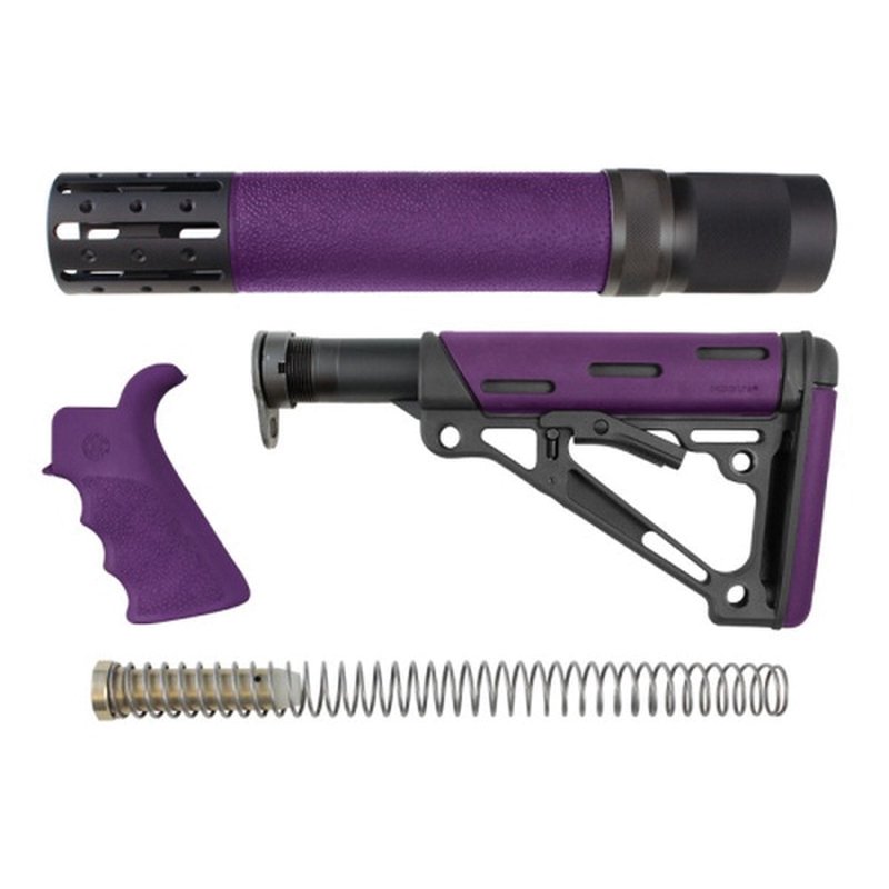 Hogue AR-15/M16 Kit Purple Beavertail Grip Forend Handguard Collapsible Stock