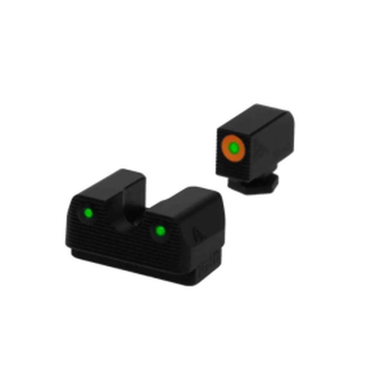 Rival Arms Tritium 3 Dot Glock 17/19 Night Sights Orange Front / Green Rear