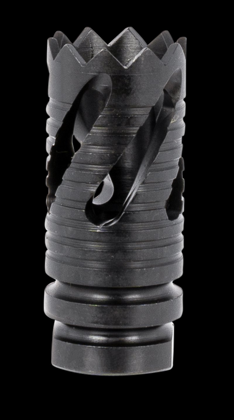 TacFire MZ10219MM 9mm Thread Crown Muzzle Brake, 1/2-36 TPI Black Oxide Steel