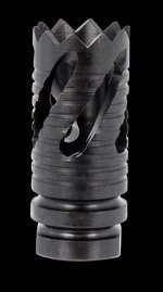 TacFire MZ10219MM 9mm Thread Crown Muzzle Brake, 1/2-36 TPI Black Oxide Steel