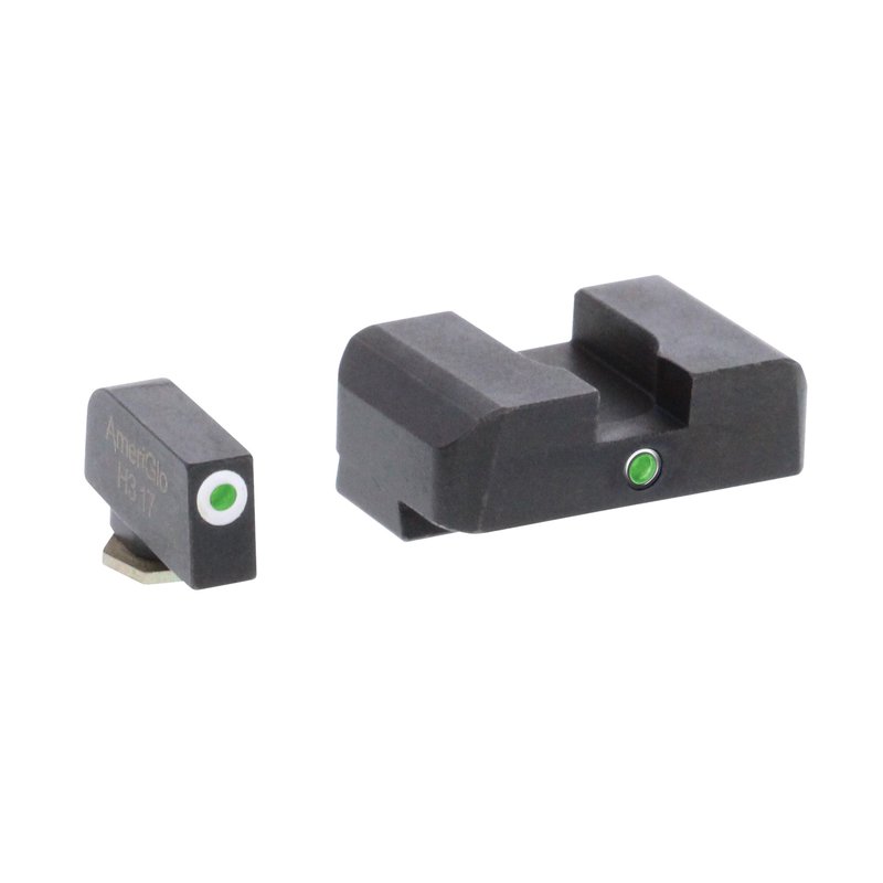 AmeriGlo i-Dot Night Sights Set for Glock 17/19 Green/White Outline