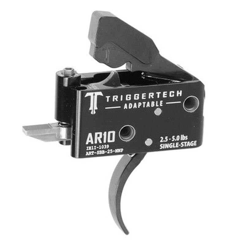 TriggerTech AR-10 Single-Stage Adaptable Pro Curved Trigger 2.5-5.0 lb Black/Black