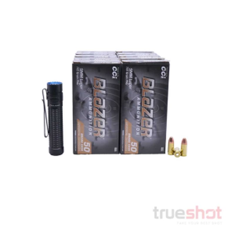 Olight Warrior Mini 3 Light Bundle 9mm 115gr FMJ Ammo