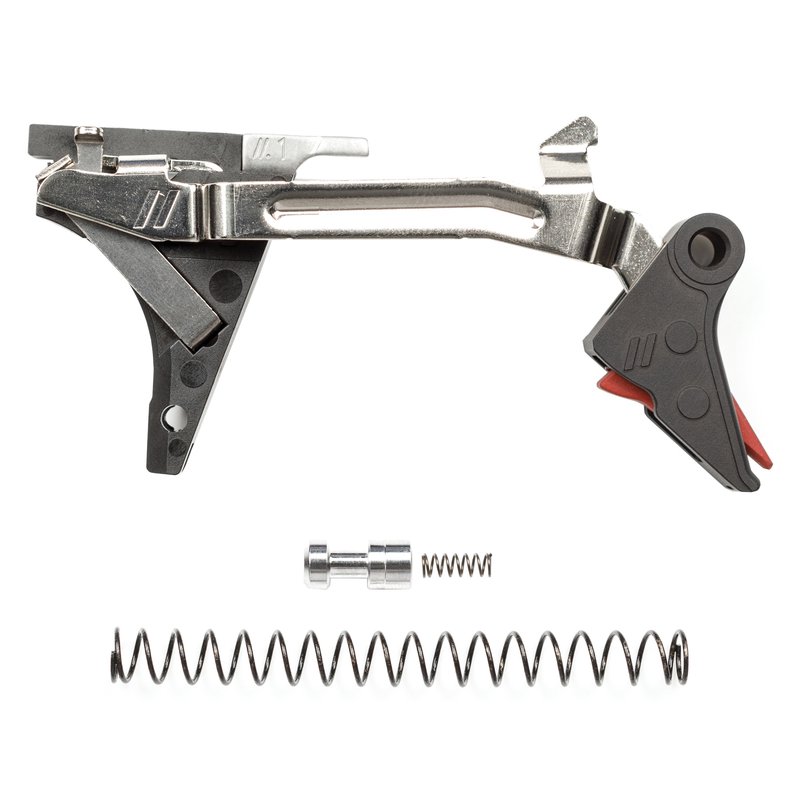 ZEV Technologies PRO Flat Face Trigger, Drop-In Kit, For Glock Gen 1-4, 9mm, Black/Red