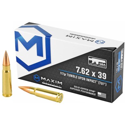 Maxim Defense SBA 7.62x39mm 117gr TUI Solid Copper Rifle Ammo MXM-49003