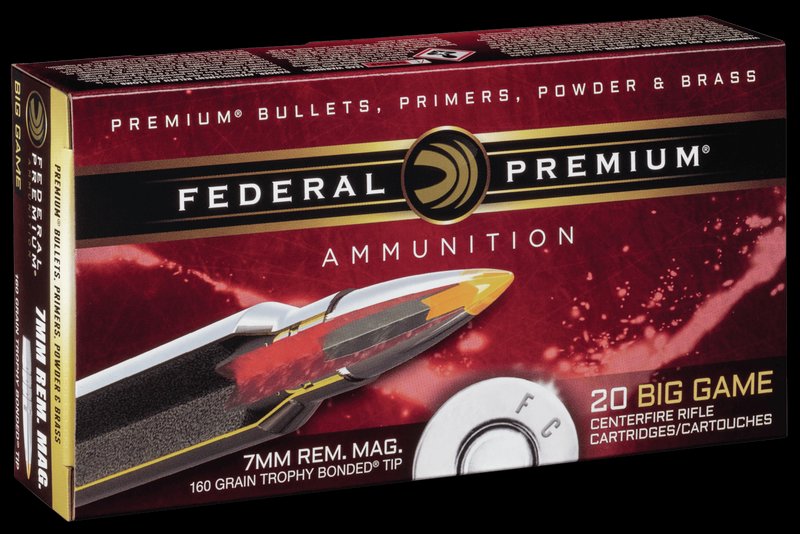 Federal Premium Trophy Bonded Tip 7mm Rem Mag Ammo 160 Grain Nickel-Plated