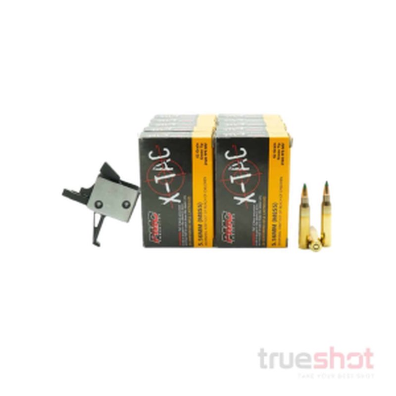 CMC 2.5 lb Single Stage Flat Drop-In AR-15 Trigger Bundle With 200 Rounds Ammo